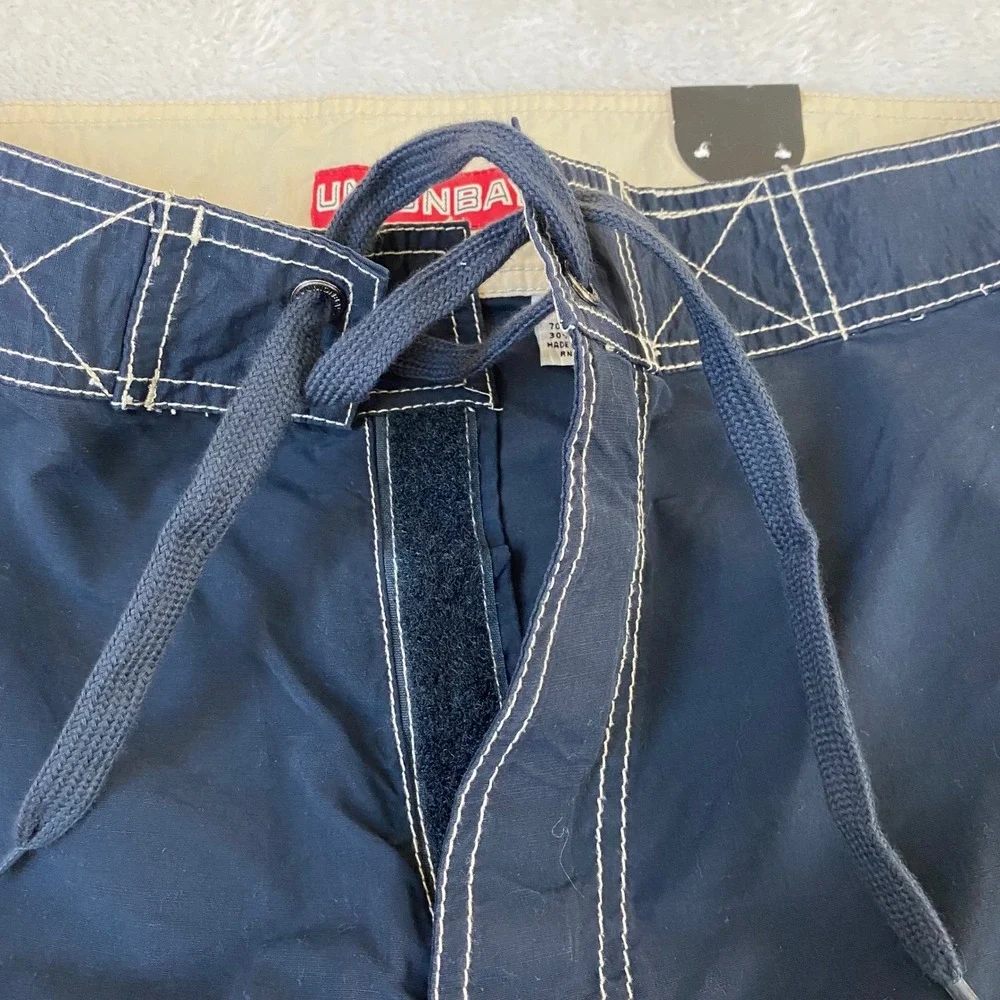 Unionbay Y2K Skater Board Shorts Men 34 Navy Colorblock Surf Beach Gorpcore NWT